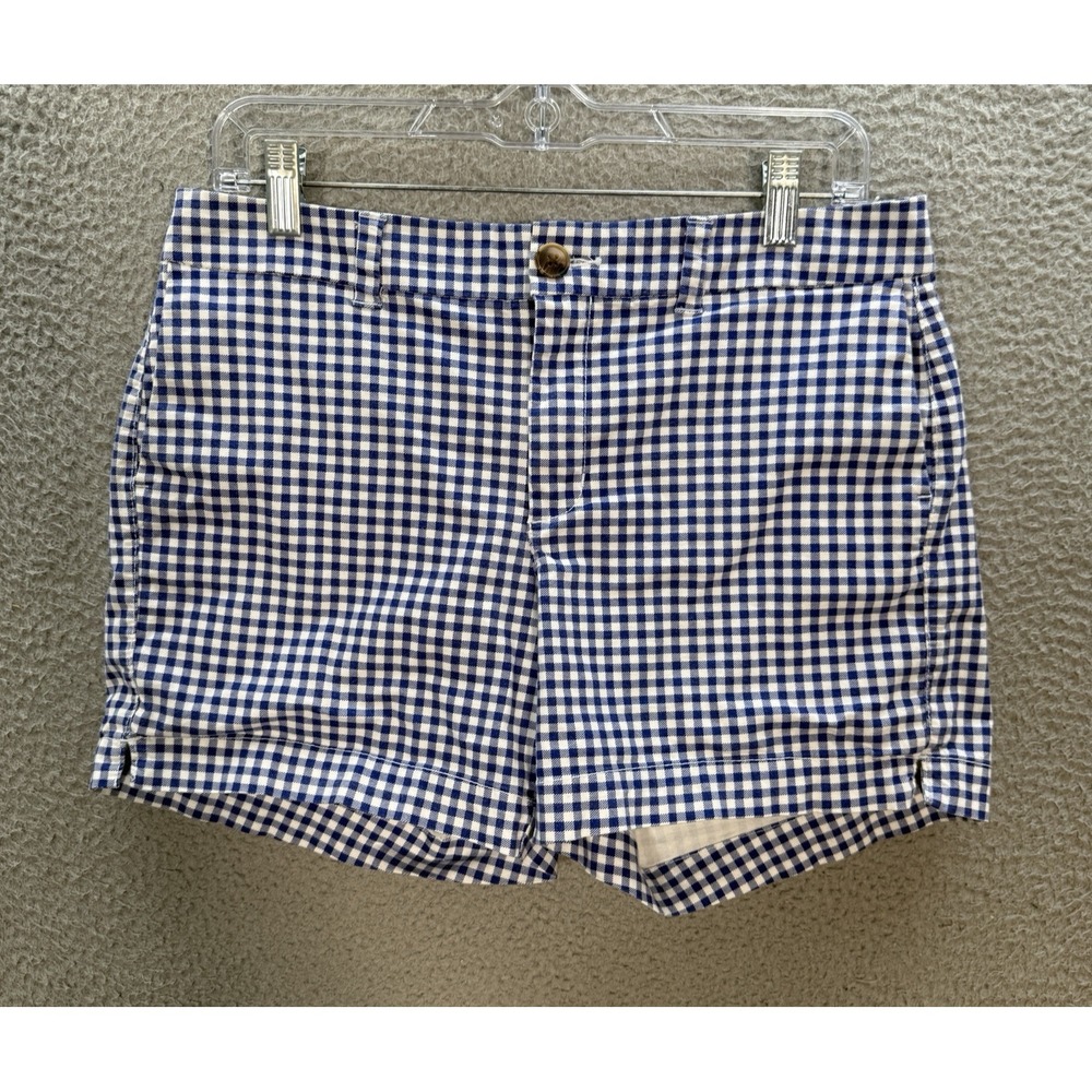 Old Navy Shorts Womens 8‎ Blue Gingham Everyday Short Lightweight Stretch Preppy